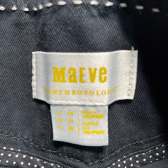 Maeve Pants Womens 14 Black High Rise Light Stretch Classic Retro Casual Capsule - Picture 3 of 9